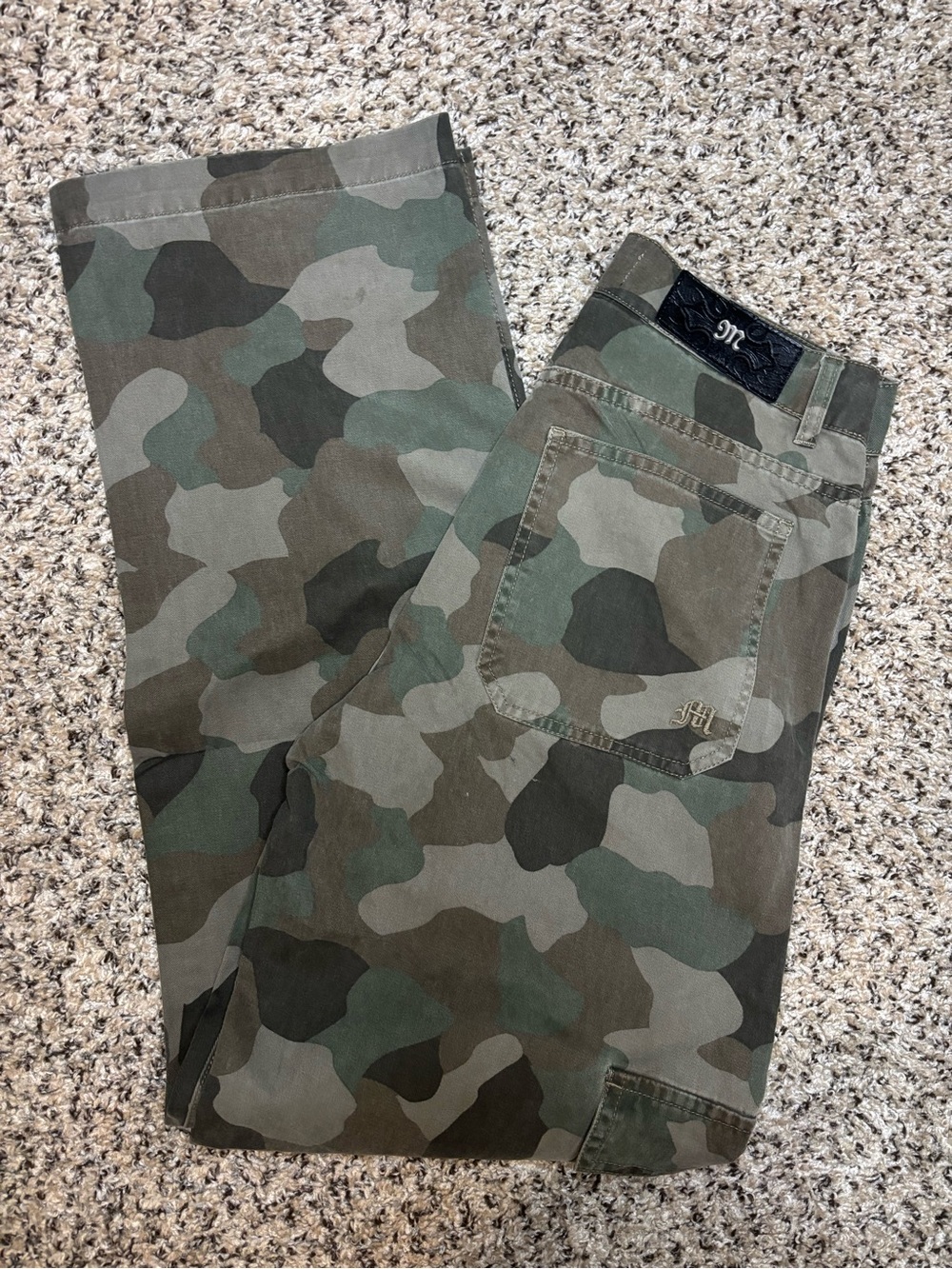Miss Me Camo Wide Leg Pants - Green & Brown